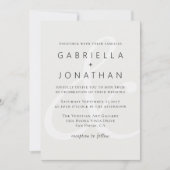 シンプルホワイトモノクロアンパ結婚サンド 招待状 (正面)