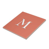 シンプルホワイトモノグラムオンテラコッタ タイル (側面)