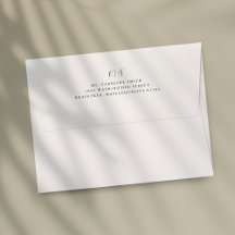 シンプルホワイトモノグラム差出人住所オンバックフラップ