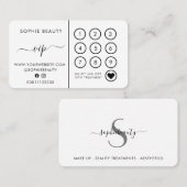 シンプルホワイトモノグラム美しいロイヤリティカード ロイヤリティカード (正面/裏面)