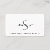 シンプルホワイトモノグラム美しいロイヤリティカード ロイヤリティカード (裏面)