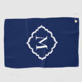 シンプルホワイトモノグラム ゴルフタオル (横)