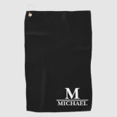 シンプルホワイトモノグラム ゴルフタオル (正面)