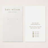 シンプルホワイトレザーイヤリングディスプレイカード (正面&裏面)