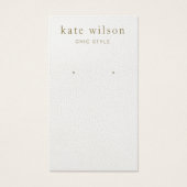 シンプルホワイトレザーイヤリングディスプレイカード (正面)