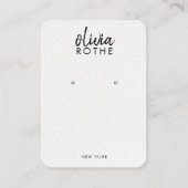 シンプルホワイトレザーイヤリングディスプレイ 名刺 (正面)