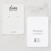 シンプルホワイトレザーイヤリングディスプレイ 名刺 (正面/裏面)