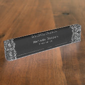 シンプルホワイトレース デスクネームプレート (側面)