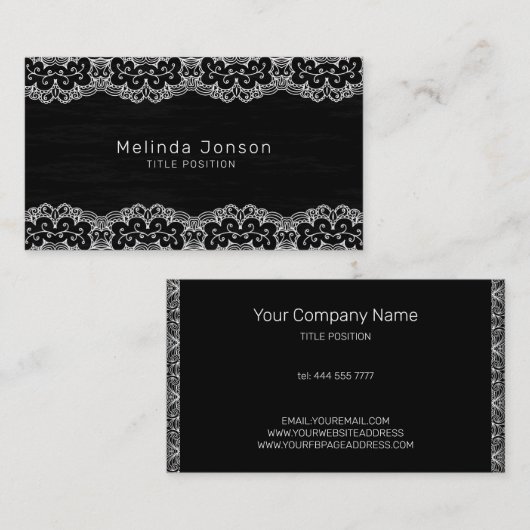 シンプルホワイトレース 名刺 (正面/裏面)