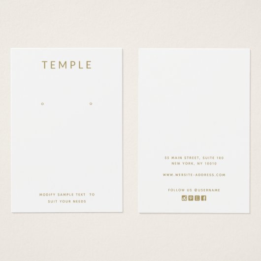 シンプルホワイトロゴのイヤリング表示カードを追加 (正面&裏面)