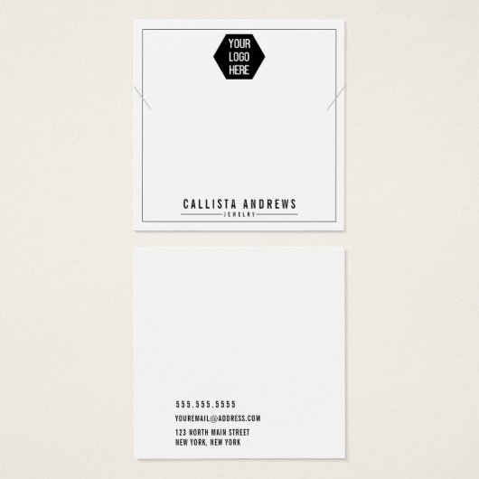 シンプルホワイトロゴのネックレス表示カードを追加 (正面&裏面)