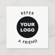 シンプルホワイトロゴを追加する顧客の紹介カード