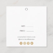 シンプルホワイトロゴソーシャルぶら下がったメディアの価格ラベル スクエア名刺 (裏面)