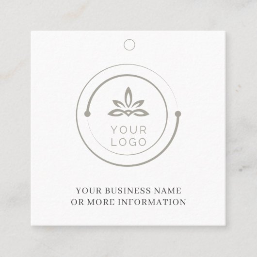 シンプルホワイトロゴソーシャルぶら下がったメディアの価格ラベル スクエア名刺 (正面)