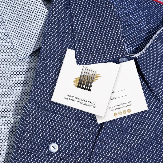 シンプルホワイトロゴソーシャルぶら下がったメディアの価格ラベル スクエア名刺