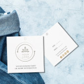 シンプルホワイトロゴソーシャルぶら下がったメディアの価格ラベル スクエア名刺