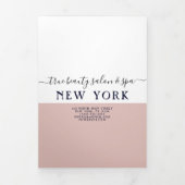 シンプルホワイトローズ金ゴールドサロンスパ価格表 三つ折り招待状 (カバー)