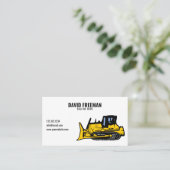 シンプルホワイト建築ブルドーザー 名刺 (スタンド正面)