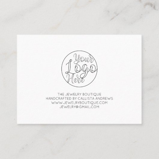 シンプルホワイト手書きハート 名刺 (裏面)