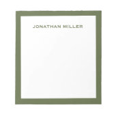 シンプルホワイト海軍タイポグラフィ ノートパッド (正面)