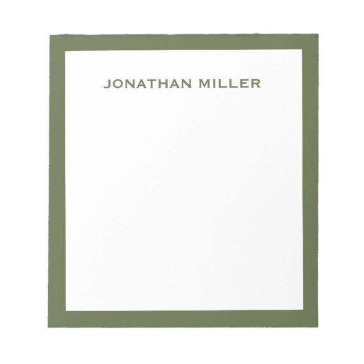 シンプルホワイト海軍タイポグラフィ ノートパッド (正面)