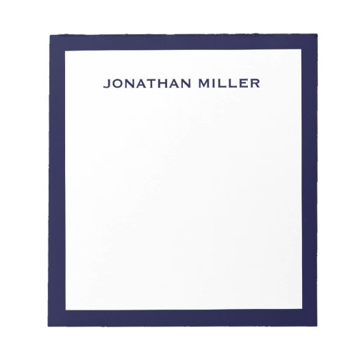 シンプルホワイト海軍タイポグラフィ ノートパッド (正面)