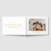 シンプルホワイト金ゴールドフォトお祝いオブ・ライフ ゲストブック (全面)