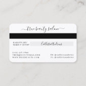 シンプルホワイト金ゴールド署名スクリプトクレジットカード 名刺 (裏面)