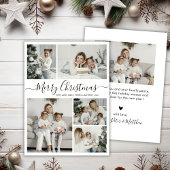 シンプルホワイト黒5フォトコラージクリスマス シーズンカード