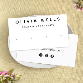 シンプルホワイト4穴スタッドイヤリング表示 名刺