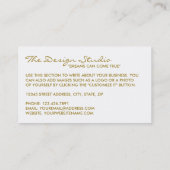 シンプルホワイト&ゴールドフォイルエフェクト 名刺 (裏面)