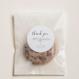 シンプルホワイト&ブラックのミニマ結婚リスト ラウンドシール