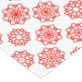 シンプルホワイト&レッドウィンターフローラルパターンクリスマス テーブルクロス (アングル)