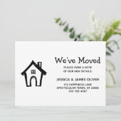 シンプルホワイト"引っ越しました"カード(リトルハウス付) (スタンド正面)