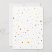シンプルホワイト&金ゴールドスターベビー散水 招待状 (裏面)
