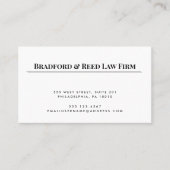 シンプルホワエレガントイトブラックプロフェッショナル弁護士 名刺 (正面)