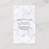 シンプルホワエレガントイトマーブル美しいサロン 予約カード (裏面)