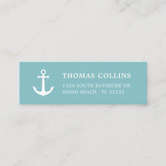 シンプルホワスタイリッシュイトとアクア航海のいかり | スキニー名刺 (正面)