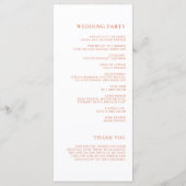 シンプルホワミニマルイトシトラスグローブ結婚式 プログラム (裏面)