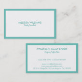 シンプルホワミニマルイト&ターコイズ縁どブシ 名刺 (正面/裏面)
