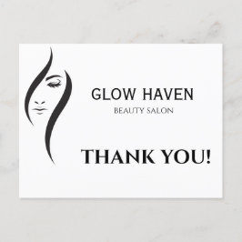 シンプルホワミニマルイト&ブラック美しいサロンポストカ ポストカード