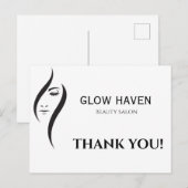 シンプルホワミニマルイト&ブラック美しいサロンポストカ ポストカード (正面/裏面)