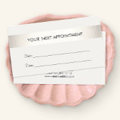 シンプルホワモダンイフェイクシルバーストライプアポイントメント 予約カード