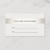 シンプルホワモダンイフェイクシルバーストライプアポイントメント 予約カード (正面)