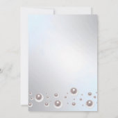 シンプルホワユニークイトパールシルバーブライダルシャワー 招待状 (裏面)