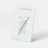 シンプルホワ結婚イトのゲストリストテーブル番号7 台座サイン (正面)