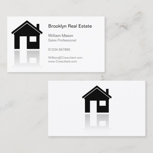 シンプルホームアイコン不動産仲介業者名刺 名刺 (正面/裏面)