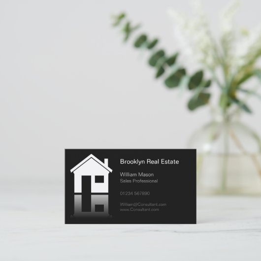 シンプルホームアイコ実在ンEstate Agentの名刺 名刺 (スタンド正面)