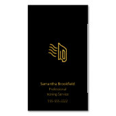 シンプルホームアイロンサービスブラック マグネット名刺 (正面縦)