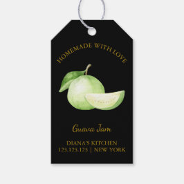 シンプルホームメイドグアバジャムつるラベルlブラック ギフトタグ